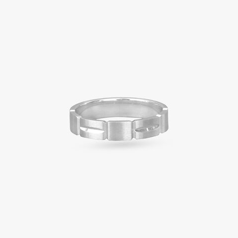 Bold Block Platinum Ring For Men