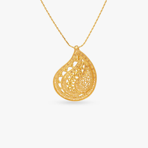 Tidal Drop Gold Pendant and Earrings Set