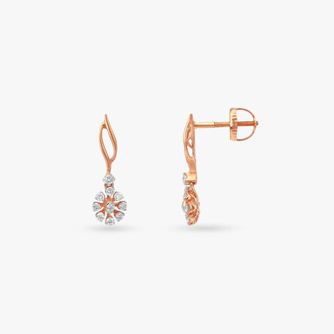 Floral Spark Diamond Drop Earrings