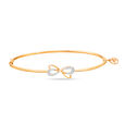 14 KT Yellow Gold Tender Butterfly Diamond Bangle,,hi-res image number null