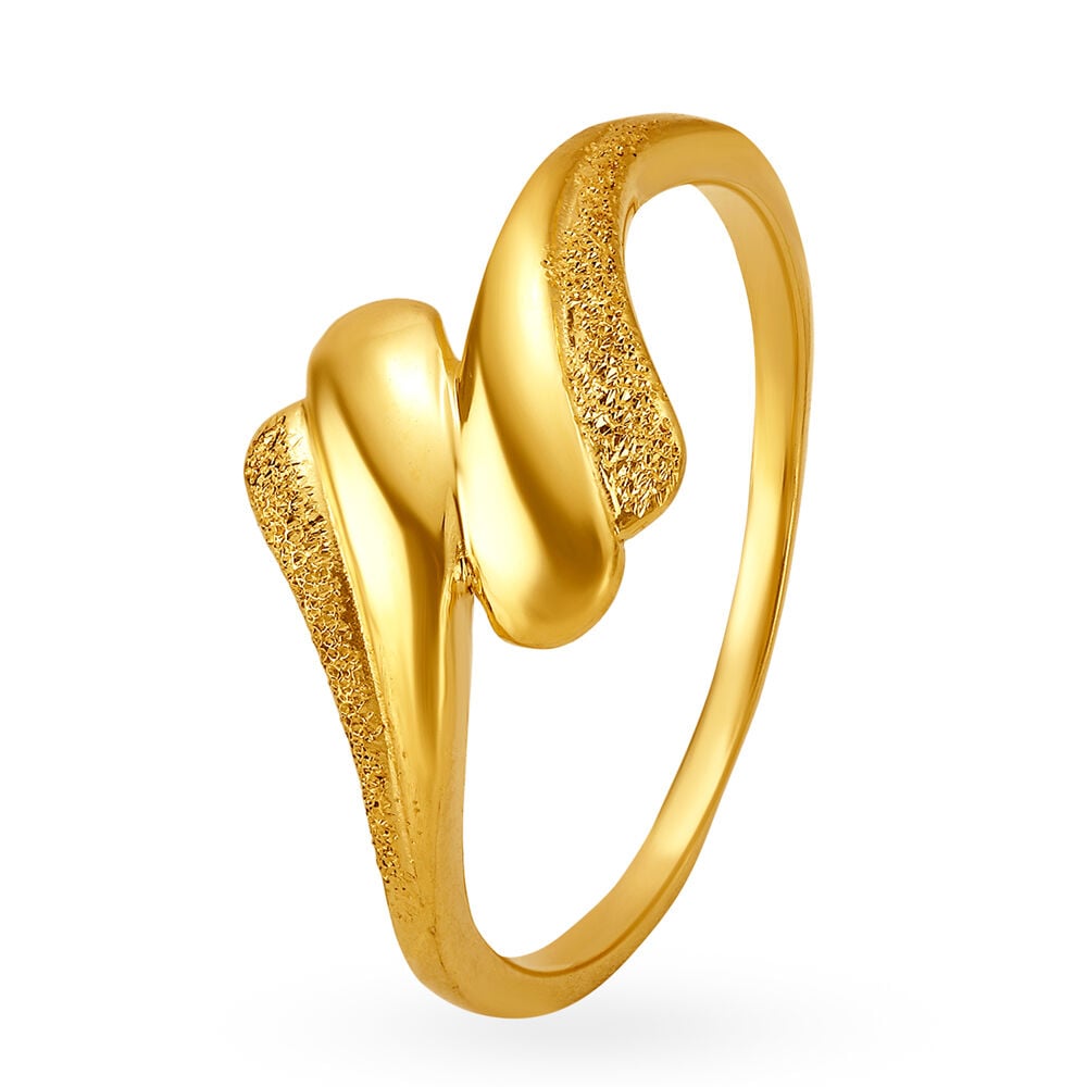 20-Pointer 18K Yellow Gold Ring for Women with a Curve JL AU G 117Y-A