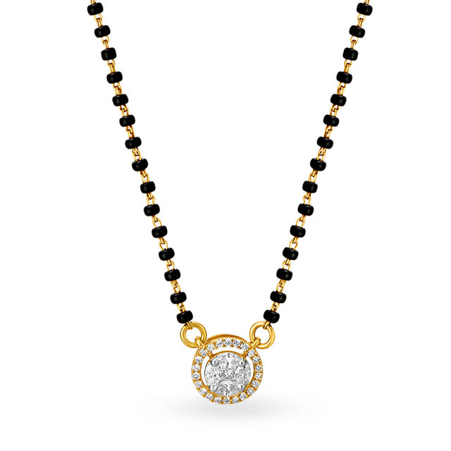 Eternal Sparkle Diamond Halo Mangalsutra,,hi-res image number null