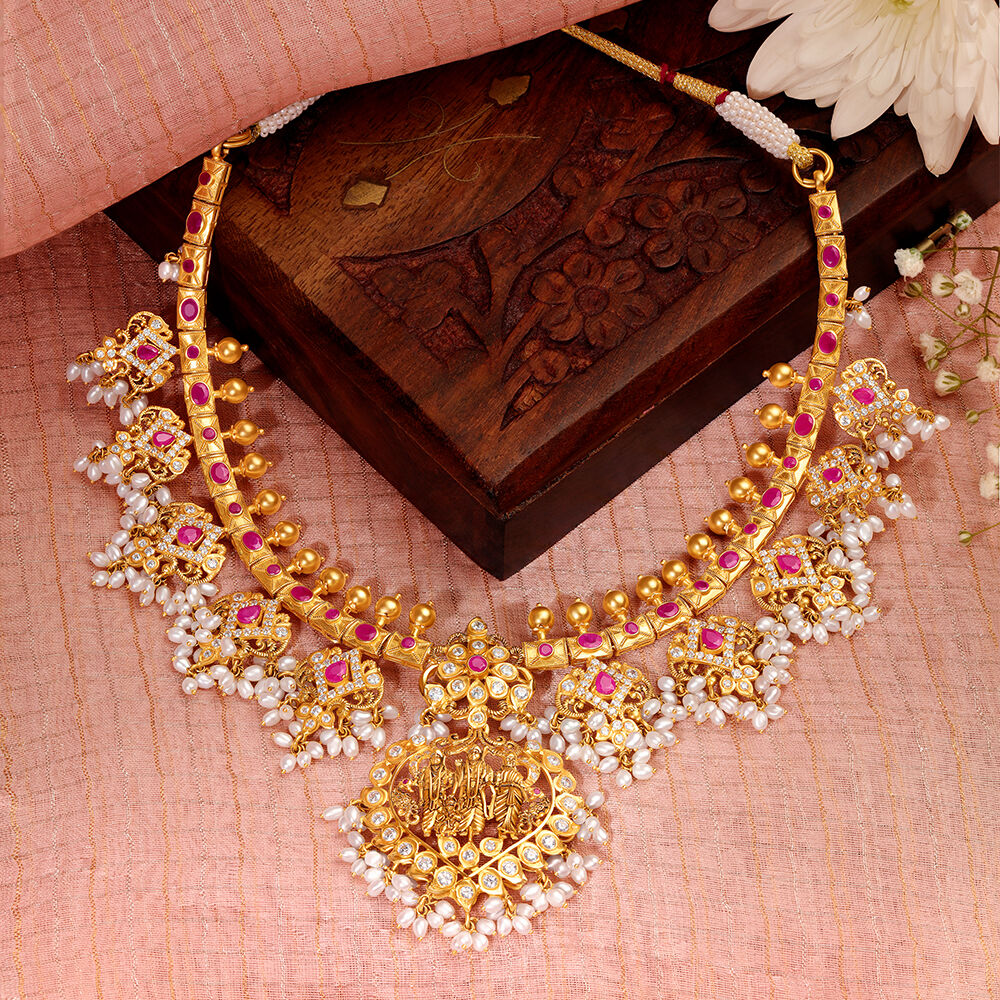 Tanishq ruby store necklace