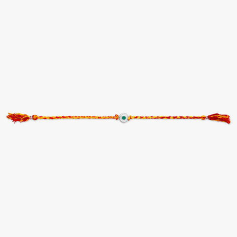 Swirl Glow Silver Rakhi