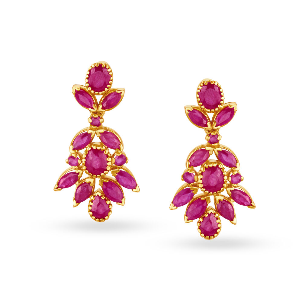 Ruby earrings sales tanishq with price