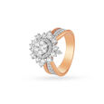 Lavish 18 Karat Rose And White Gold And Diamond Finger Ring,,hi-res image number null