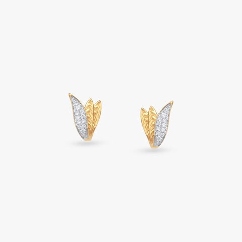 Contour Wing Diamond Stud Earrings