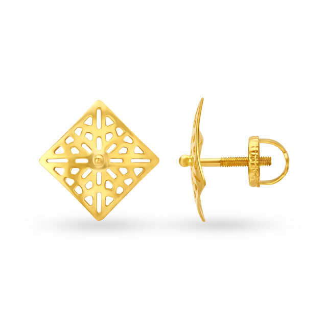 Geometeic Mesh Gold Pendant and Earrings Set,,hi-res image number null