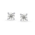 Minimalistic Floral Diamond Stud Earrings in White Gold,,hi-res image number null