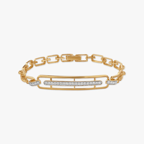 Sleek Gleam Diamond Bracelet For Men