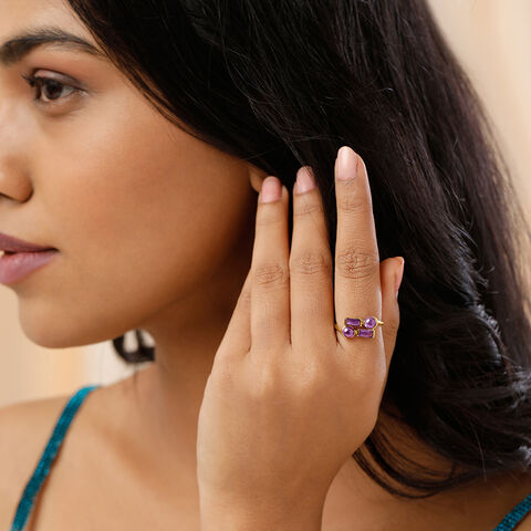 Bombshell 14KT Amethyst Finger Ring