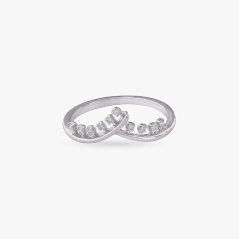 Curved Stone Diamond Ring