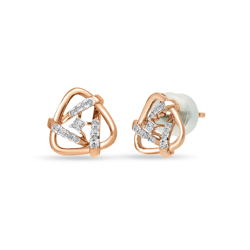 Ladies rose hot sale gold earrings