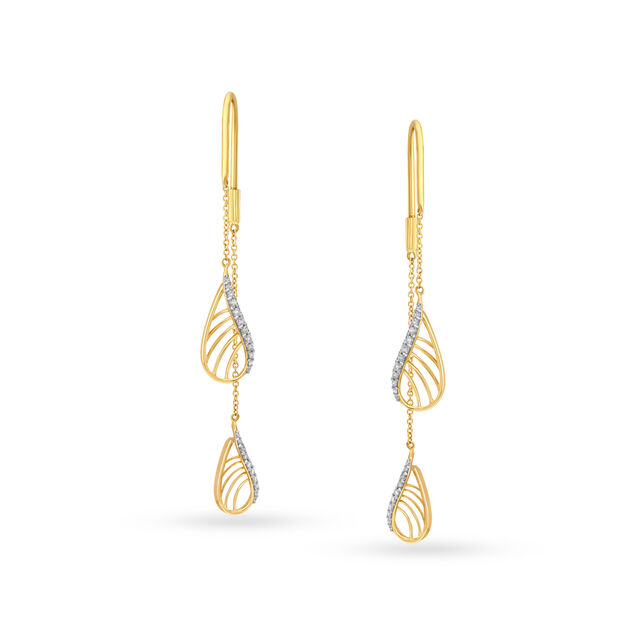 Stylish Diamond Hoop Earrings,,hi-res image number null