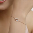 14 KT Rose Gold Hexagon Diamond Bracelet,,hi-res image number null