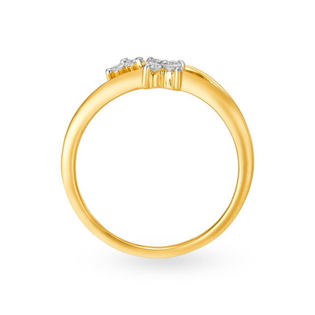 Sleek Seven Stone Floral Motif Diamond Finger Ring,,hi-res image number null