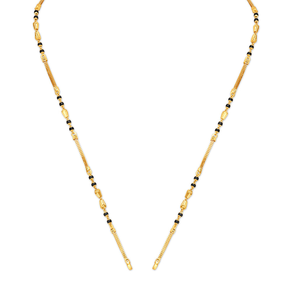 Black beads gold clearance chains in tanishq