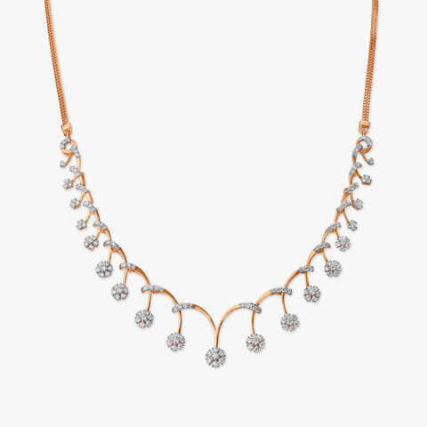 Floral Fall Diamond Necklace Set