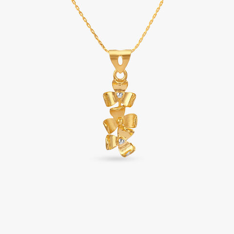 Trio Blossom Gold Pendant