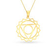 Delicate Vishuddha Chakra Gold Pendant,,hi-res image number null