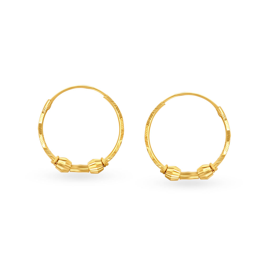 Shimmering Gold Hoop Bali Earrings