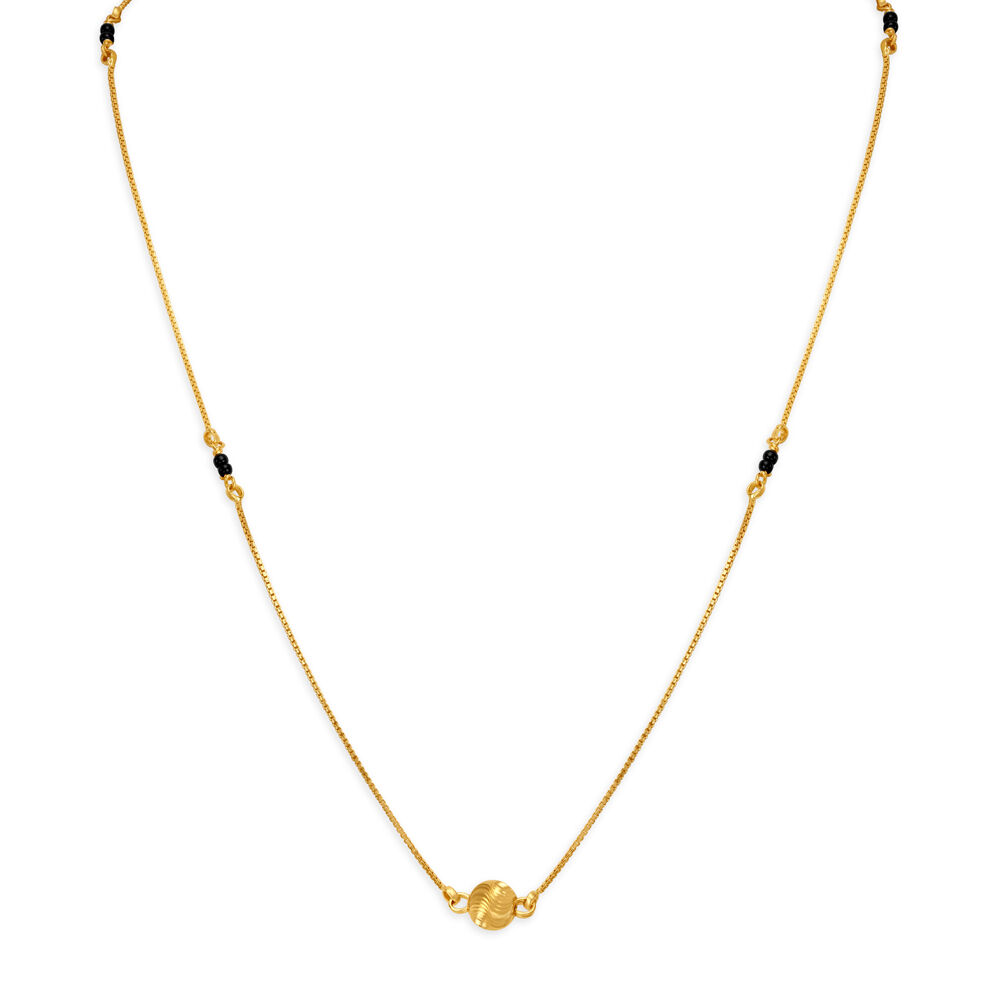 Classic Gold Chain with Black Beads for Kids