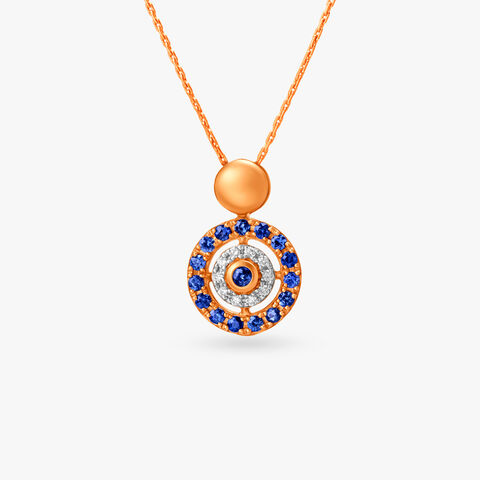 Radiant Evil Eye Diamond and Sapphire Pendant