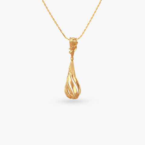 Twisted Gleam Gold Pendant and Earrings Set