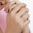 14 KT Yellow Gold Entwined Hearts Diamond Ring,,hi-res image number null