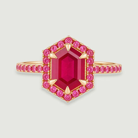 Radiant Red Tourmaline Gold Ring