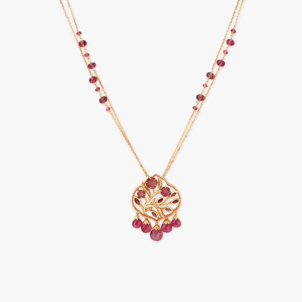 Floral Arc Gold Necklace