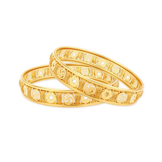 Opulent Swastika Gold Bangle,,hi-res image number null