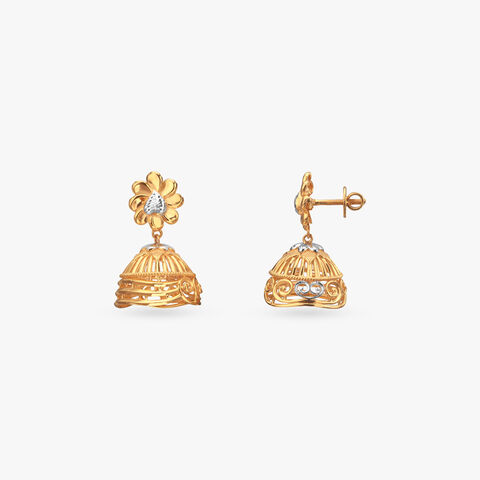 Radiant Rhythm Gold Jhumka Earrings