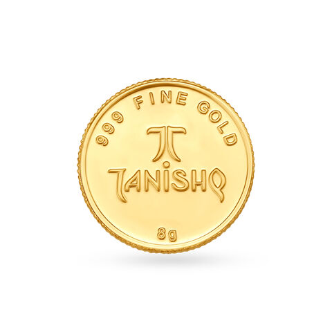 8 gram 24 Karat Gold Coin with Lakshmi Motif