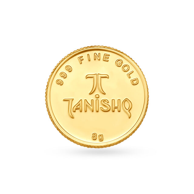 8 gram 24 Karat Gold Coin with Lakshmi Motif,,hi-res image number null