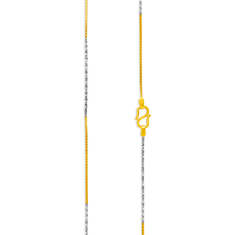 Rhodium Finish Gold Box Chain for Men