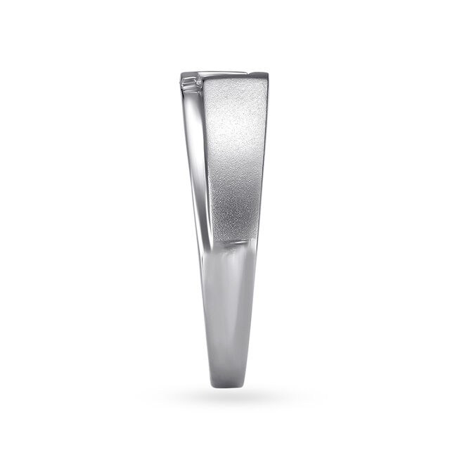 Edgy Geometric Platinum and Diamond Ring,,hi-res image number null