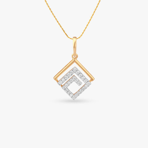 Angular Orbit Diamond Pendant