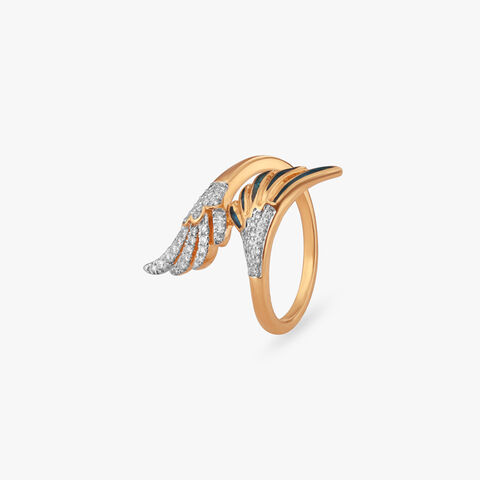 Winged Arc Diamond Ring