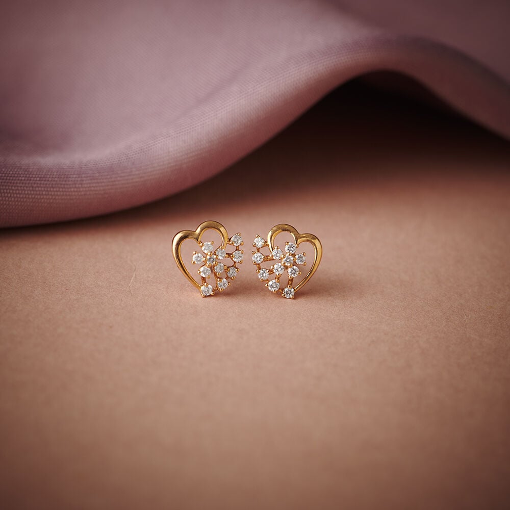 Endearing Button Shaped Diamond Stud Earrings