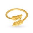 Leaf Pattern Gold Finger Ring,,hi-res image number null