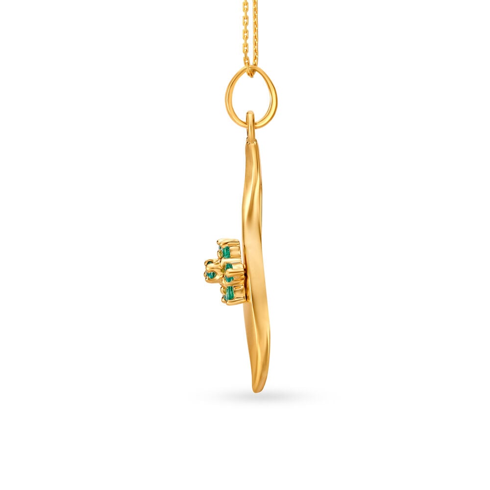 Emerald pendant sales set tanishq