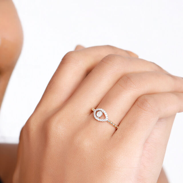 14 KT Yellow Gold Round Diamond Ring,,hi-res image number null