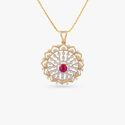 Sunburst Petal Diamond Pendant and Earrings Set
