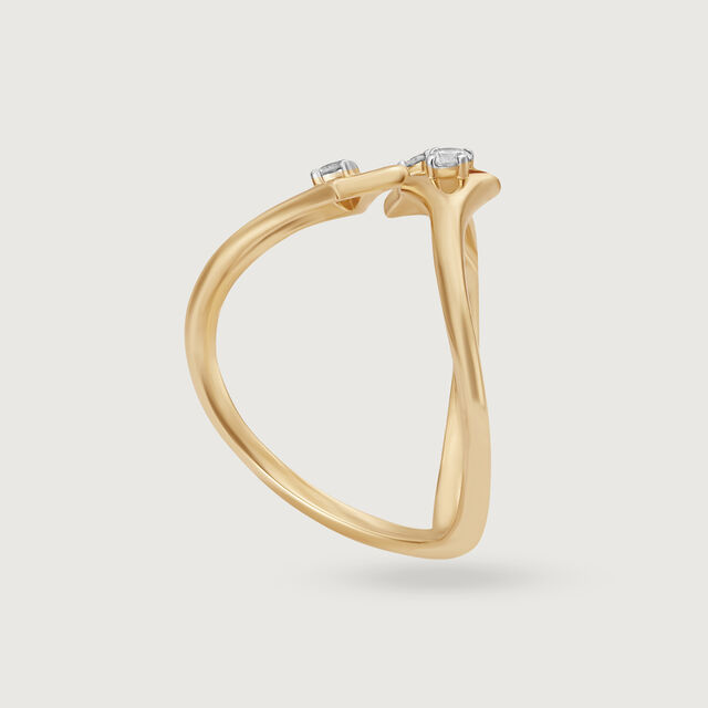 Meteor Trail 14KT Diamond Finger Ring,,hi-res image number null