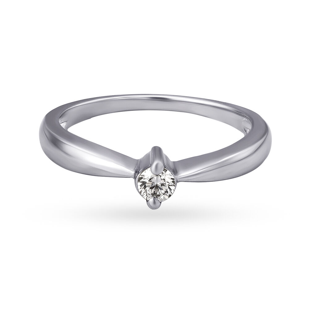 Buy Dainty Platinum and Diamond Ring at Best Price | Tanishq UAE