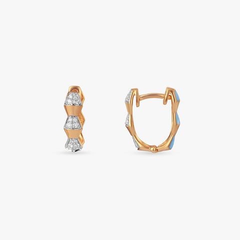 Azure Flip Diamond Hoop Earrings