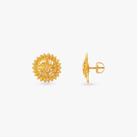 Bloom Radiance Gold Stud Earrings