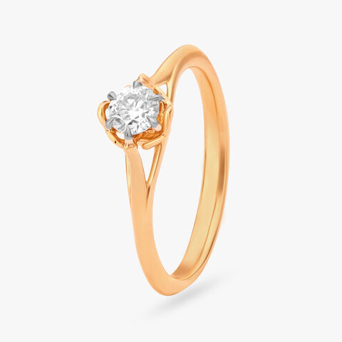 Petal Crest Solitaire Ring