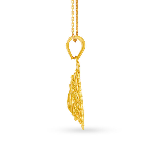 Striking Teardrop Shaped Gold Pendant